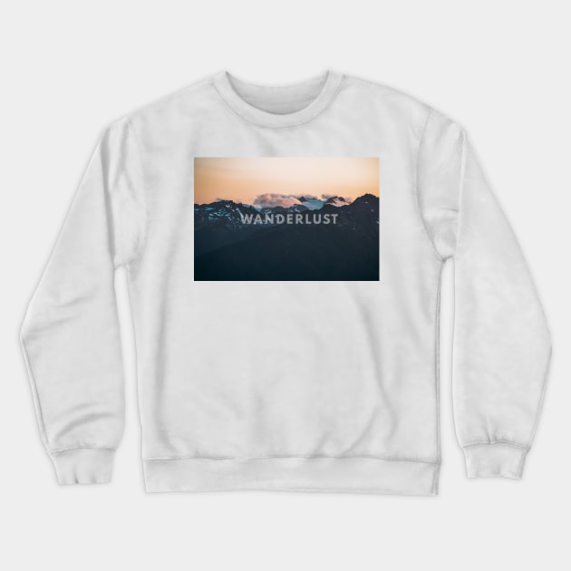 Wanderlust; Clouds covering hurricane ridge mountains Crewneck Sweatshirt by Robtography